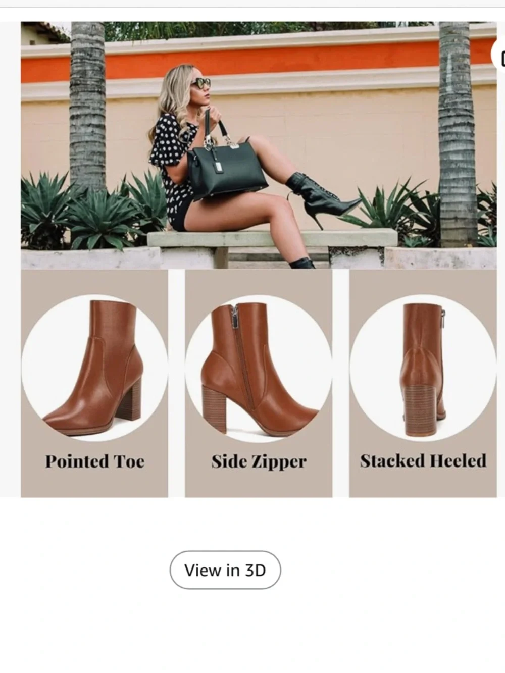 Women's Tan Leather Ankle Booties